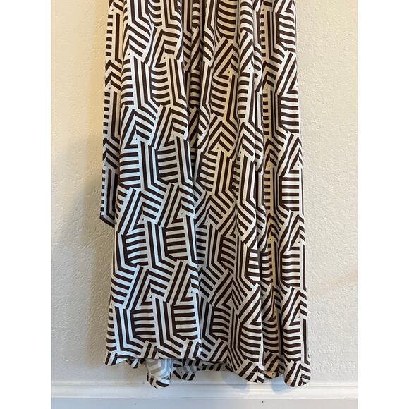 Boden Geometric Belted Wrap Maxi Dress Womens Size 8 Boho Artst Event Vacation - Picture 11 of 16